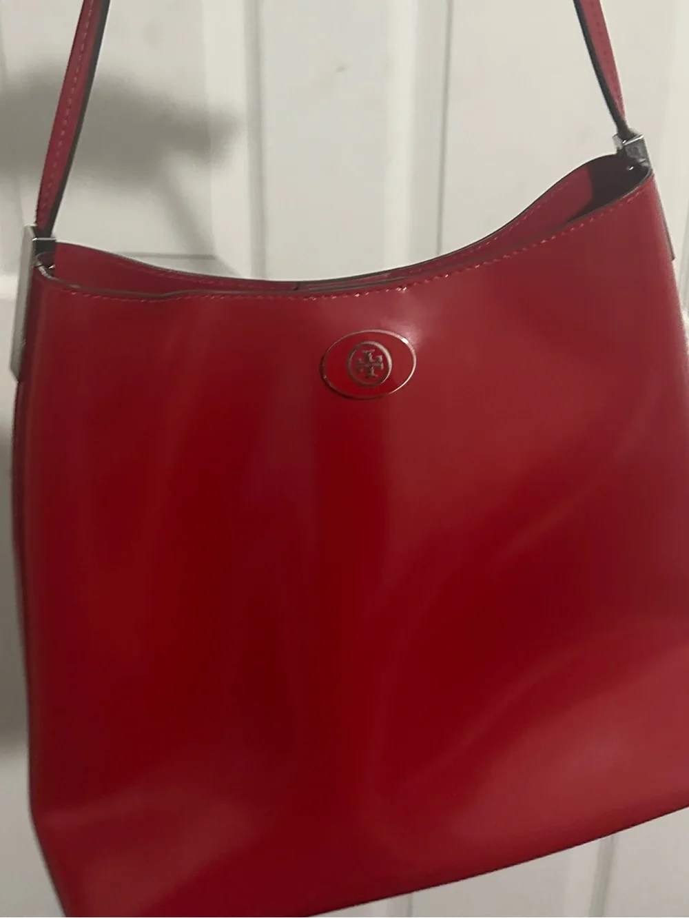 Tory Burch Red Smooth Leather Shoulder Bag
